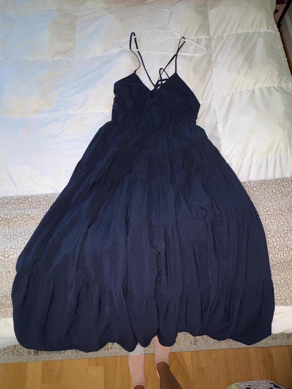 Abercrombie & Fitch Navy Blue Tiered Maxi Dress